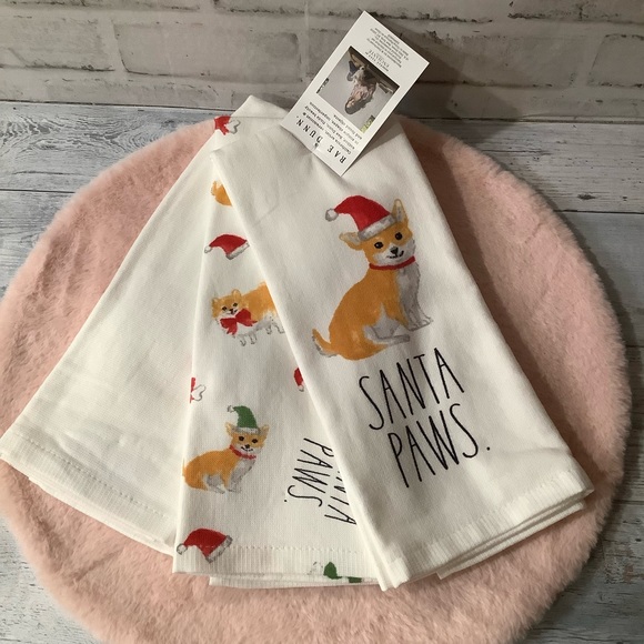 Rae Dunn 3 Pk. Santa Paws Christmas Kitchen Towel Set - Picture 1 of 3